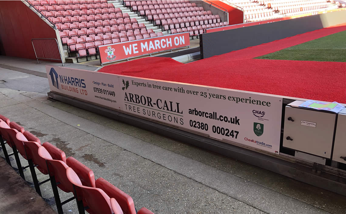 Sponsorship boards at St Mary’s